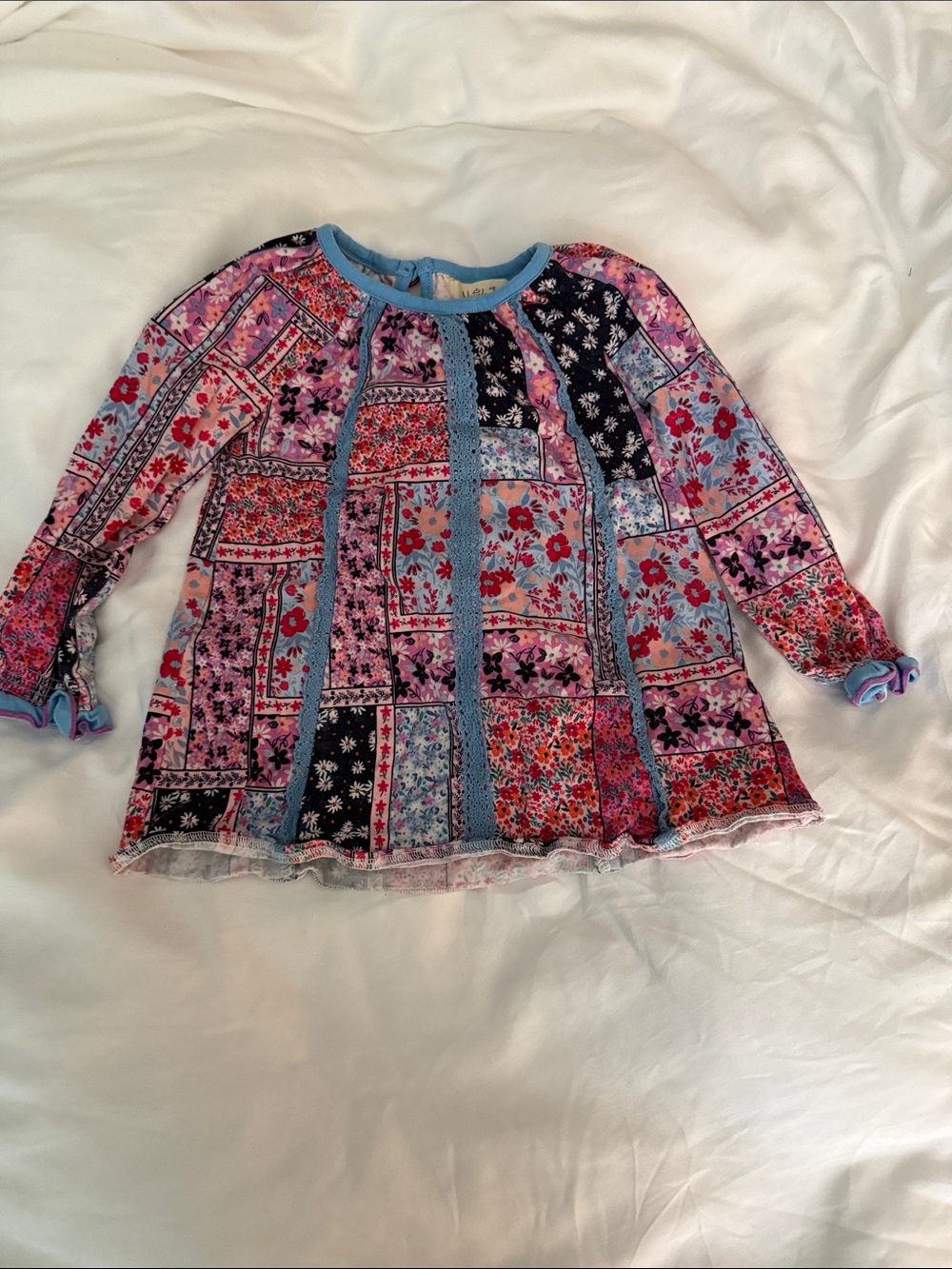 Matilda Jane Toddler Floral Patchwork Long-Sleeve Top - Pink & Blue